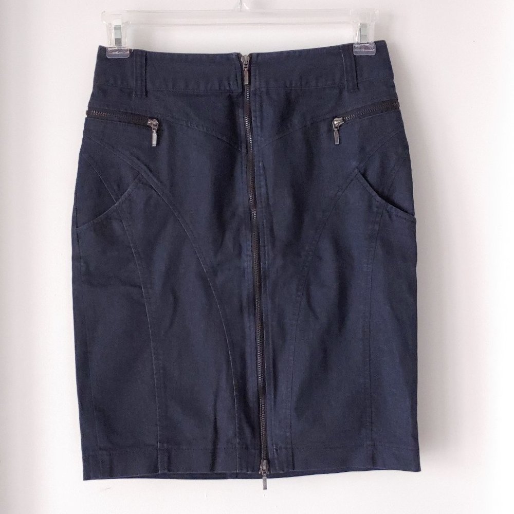 Dalia Collection Form Fitting Denim Pencil Skirt